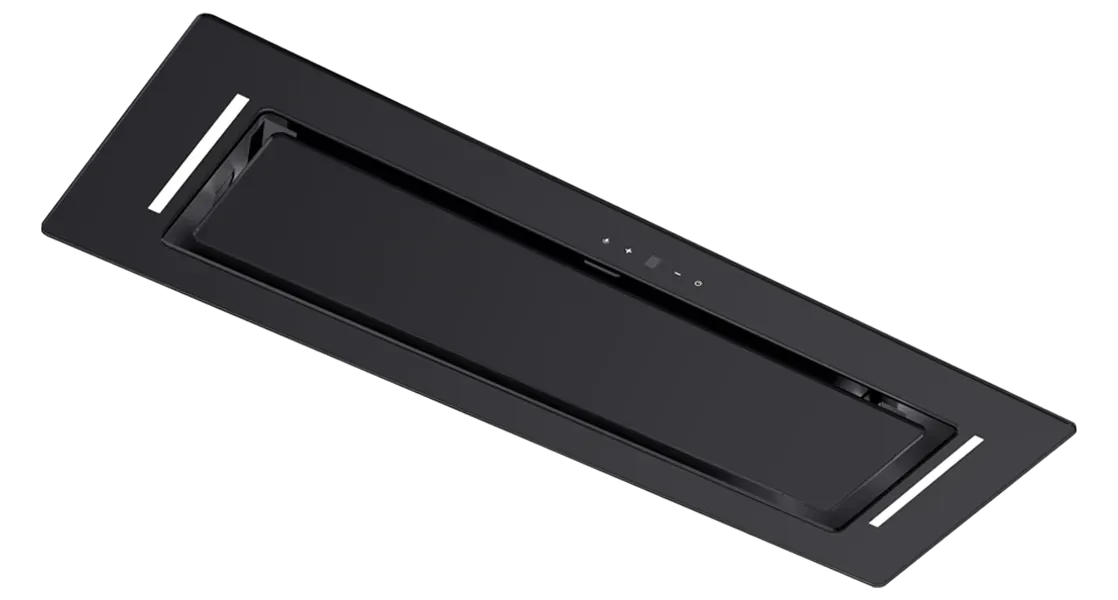 Schweigen Non-Silent Undermount Black Glass Rangehood Built-in Motor BGUM-6B · 60cm · 900 m³/h